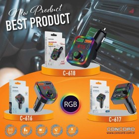 Resim Concord C-616 Rgb Led Işıklı 3.1a Çift Usb/tf/bt/fm Bluetooth Transmitter 