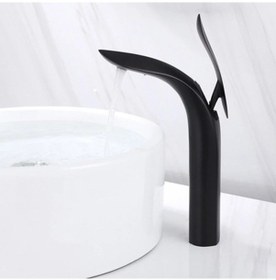 Resim Fause Yüksek Çanak Lavabo Bataryası Leaf Siyah Ksl103-B 