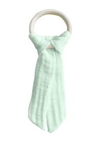 Resim Pamuk Muslin Bebek Diş Kaşıyıcı Yıkanabilir Ahşap Mint Mint Yeşili 