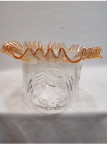 Resim Kıvırcık Abajur Camı.bal-şeffaf Renkte.alt Çap:10,00cm-h:15,50cm Bal- Şeffaf 