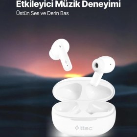 Resim Ttec Airbeat Clap Gerçek Kablosuz Tws Bluetooth Kulaklık Beyaz 2KM160 