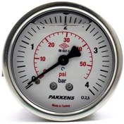 Resim Pakkens 0-4 Bar 50 Mm Arkadan Bağlantılı Panotipli Gliserinli Man 