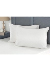 Resim Renforce Beyaz Fermuarlı Yastık Kılıfı 2'li 50x70 Beyaz 
