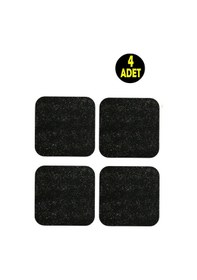 Resim 4 Adet Siyah Kum Desen Ahşap Üzeri Metal Türk Kahvesi Fincan Çay Kupa Ev Ofis Bardak Altlığı Altlık Siyah 