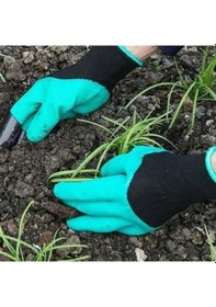Resim Buffer Toprak Kazma Ekme Çapalama İçin Korumalı Bahçe Bahçivan Eldiveni 