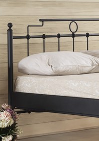 Resim Unimet Hatkus Tek Kişilik Ferforje Metal Karyola-siyah (AHŞAP LATALI) 