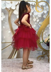 Resim Riccotarz Kız Çocuk Üstü Pulpayet İşlemeli Katkat Bordo Abiye 4-7 Yaş 2232101001 Bordo 