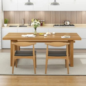Resim Timber's Team DORA-Ahşap Yemek Masası / Ağaç Toplantı Masası / Çalışma Masası - Ahşap Ayaklı 