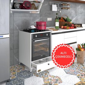 Resim Kenzlife ankastre modülü kabini fosfat byz fırın ocak dolabı çekmeceli ayaklı 