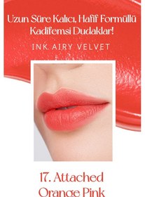Resim Uzun Süre Kalıcı Hafif Kadife Bitişli Tint Perıpera Ink Airy Velvet 17attached Orange Pink 17 
