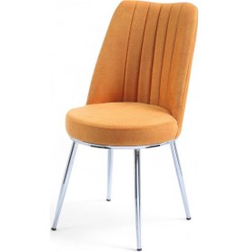 Resim Gold Sandalye - Jerika Sarı - Metal Krom Ayak 