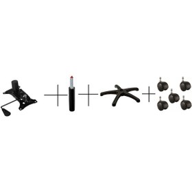 Resim ERDEMER Plastik Yıldız Ayak, 120'lik Amortisör,Tek Kollu Mekanizma Ve 5 Adet Tekerlek 