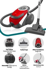 Resim GoldMaster Dinamik Cyclone Plus Gm-7557k 900w Toz Torbasız Elektrikli Süpürge 