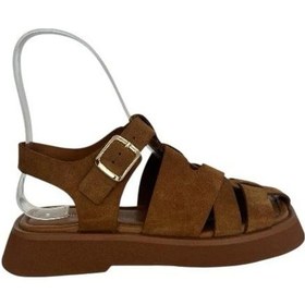 Resim Kemal Tanca 862 M-609 Kadın Hakiki Deri Sandalet Taba 