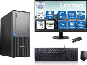 Resim Lenovo Thinkcentre Neo 50T Gen5 Intel Core I7 14700 64GB Ddr5 1tb SSD 27 Inç Monitör Windows 11 Pro Nvidia GTX1650 4gb Masaüstü Bilgisayar 16502712UAS0GL00P23 + Zetta Flash Bellek 