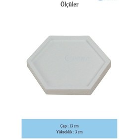 Resim Dekoratif Kase Takı Kutusu Yüzük Kolye Kutusu Mum Tabağı Takı Organizer Altıgen Model - Beyaz 