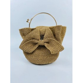 Resim Kağıt Ipten Yapılmış Şapka Model Kadın El Çantası En 28 Uzunluk 24 