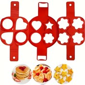 Resim 1 adet/ 2 adet Pancake Yapıcı Yapışmaz Pişirme Aracı Yuvarlak Kalp Pancake Yapıcı Yumurta Pişirici Tava Yumurta Kalıbı Mutfak Pişirme Aksesuarları 