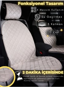 Resim Volkswagen Bora Uyumlu 2'li Süet Oto Koltuk Minderi Terletmez Universal Su Geçirmez A4 