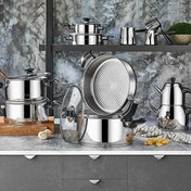 Resim Aryıldız King Siyah Cam Kapak 20 Parça Çelik İdeal Çeyiz Seti 