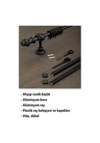 Resim Ahşap Rustik Dekoratif Perde Askısı 