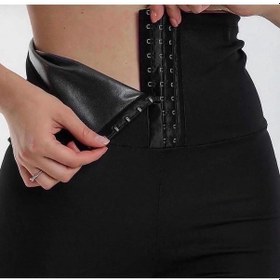 Resim Profesyonel Garantili Sauna Yağ Yakan Yüksek Bel Agraflı , Üründür. Siyah 