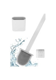 Resim Duvara Monte Edilebilir Kapaklı Askılı Klozet Yumuşak Silikon Başlıklı Tuvalet Fırçası Seti 4741 