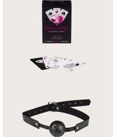 Resim Sexy Görselli Oyun Kartı Kama Sutra Siyah Ağız Topu Set Siyah 