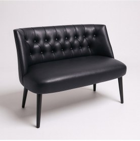 Resim Milano İkili Modern Koltuk - Deri Kumaş - Ahşap Ayak - Siyah Siyah 