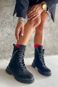 Resim Shoebutik Park Siyah Süet Postal 