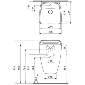 Resim Bocchi Firenze Asma Monoblok Lavabo, 48 Cm, Mat Yeşil 1082-027-0126 