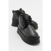 Resim Luvi Ovela Siyah Cilt Kalın Taban Kadın Spor Bot 