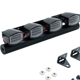 Resim Youmex Trx-4/trx4/scx10 90046/d90/km2 Uyumlu 5-7.4v Led Araç Lambası - Tam Siyah Dörtlü Dikdörtgen Kasa 