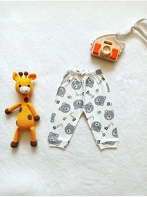 Resim Naunau Ayıcıklı Kız Erkek Bebek Penye Patiksiz Pijama Altı 4'lü 