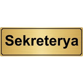 Resim Özarslan Dizayn Yönlendirme Levhası Altın Renk Metal Sekreterya 7cmx20cm 