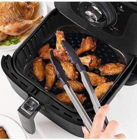 Resim Siyah Isıya Dayanıklı Yıkanılabilir Silikon Fırın Ve Airfryer Kare Model Pişirme Matı 21,5 Cm 4741 