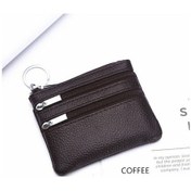 Resim Rogfer Orijinal Deri Kadınlar Küçük Cüzdan Değişim Cüzdanlar Fermuar Kart Tutucu Cüzdanları Şarap Kırmızısı Kahve Yeşil Yeşil 