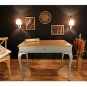 Resim Wooding-Mobilya Wooding 100 Cm Çekmeceli Masif Gri Naturel Çalışma Masası 