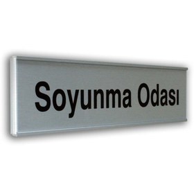Resim PASS Pano Aluminyum Plate Soyunma Odası Yazılı Sembol Levha 7x25 cm 
