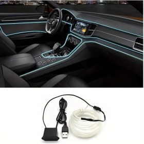 Resim Hightower Usb'li Buz Mavisi 3m Akıllı Dekoratif Led Neon Işık Şeritleri 