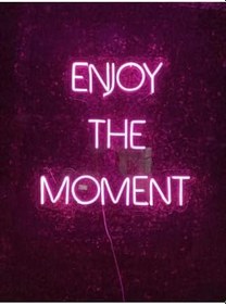 Resim Dekoraven Enjoy The Moment Yazılı Neon Led Tabela Dekoratif Aydınlatma(50X50Cm), enjoysravpik 