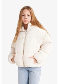 Resim Defacto Kapüşonlu Mont Kız Çocuk F5876a826sper233 Ekru-er233 