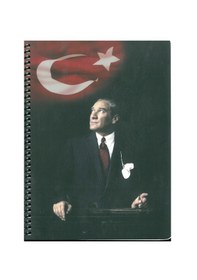 Resim Keskin Atatürk Ve Bayrak Spiral Def. 80 Yap. 16x22 Kareli Karton Kap Çok Renkli 