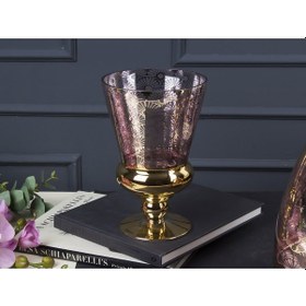 Resim Pınky Cam Vazo 18x26,5 Cm Altın - Amber 