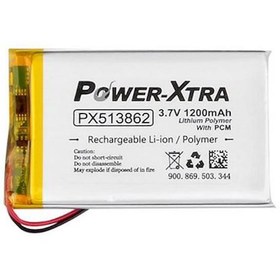 Resim Power-Xtra PX513862 - 3.7V 1200 mAh Li-Polymer Pil - Devreli 