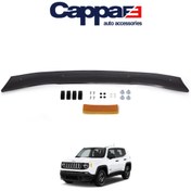 Resim Cappafe Jeep Renegade Ön Kaput Koruyucu Rüzgarlığı 4mm Akrilik (ABS) Piano Black 2015 Ve Sonrası 