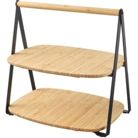 Resim IKEA Bambu Servis-Sunum Standı 28X20 cm Meridyen Dukkan Siyah Renk Stand Ikramlık Tabla Bambu 