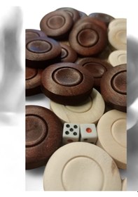 Resim Simya Şimşir Ağacı Tavla Pulu 35 Mm 