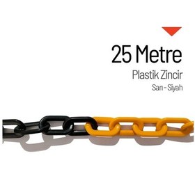 Resim İleri Trafik Plastik Zincir Sarı-Siyah 25 M 
