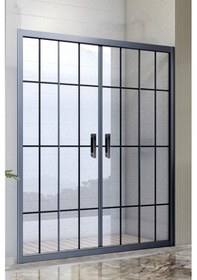 Resim Durul Duşakabin Ön Cephe 5mm Siyah Çizgi H:190 Siyah 